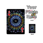 Mandala Floral Wallpaper Rose Window Strasbourg Cathedral France Playing Cards 54 Designs (Mini) Front - Heart6