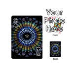 Mandala Floral Wallpaper Rose Window Strasbourg Cathedral France Playing Cards 54 Designs (Mini) Front - Club10