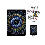 Mandala Floral Wallpaper Rose Window Strasbourg Cathedral France Playing Cards 54 Designs (Mini) Front - Spade7