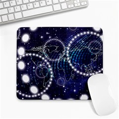 Continents Stars Networks Internet Large Mousepad by Pakjumat