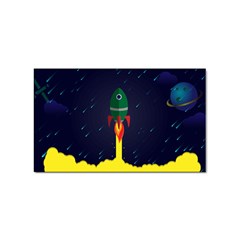 Rocket Halftone Astrology Astronaut Sticker (rectangular) by Pakjumat