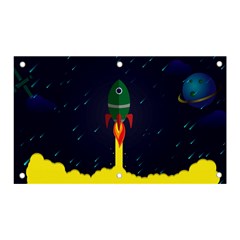 Rocket Halftone Astrology Astronaut Banner And Sign 5  X 3  by Pakjumat