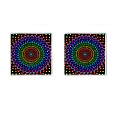 3d Psychedelic Shape Circle Dots Color Cufflinks (square) by Modalart