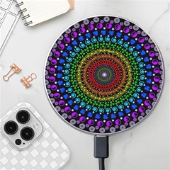 3d Psychedelic Shape Circle Dots Color Wireless Fast Charger(white) by Modalart