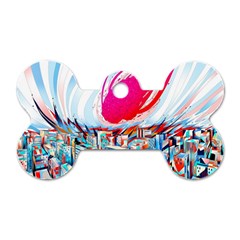 Artistic Psychedelic Art Dog Tag Bone (two Sides) by Modalart