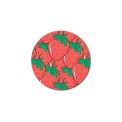 Texture Sweet Strawberry Dessert Food Summer Pattern Golf Ball Marker (10 Pack) by Sarkoni