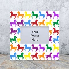 Colorful Horse Background Wallpaper White Box Photo Frame 4  X 6  by Amaryn4rt