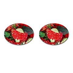 Poinsettia Christmas Star Plant Cufflinks (oval) by Sarkoni
