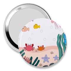 Cartoon Marine Life Marine Drawing 3  Handbag Mirrors by Sarkoni
