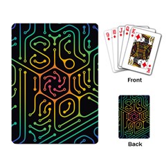 Circuit Hexagonal Geometric Pattern Background Pattern Playing Cards Single Design (rectangle) by Vaneshop