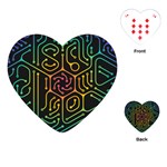 Circuit Hexagonal Geometric Pattern Background Pattern Playing Cards Single Design (Heart) Front