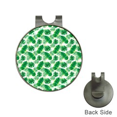 Tropical Leaf Pattern Hat Clips With Golf Markers by Dutashop