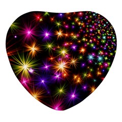 Star Colorful Christmas Abstract Heart Glass Fridge Magnet (4 Pack) by Dutashop