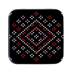 Pattern Abstract Design Art Square Metal Box (black) by Ravend