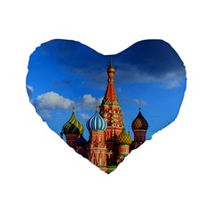 Architecture Building Cathedral Church Standard 16  Premium Flano Heart Shape Cushions by Modalart