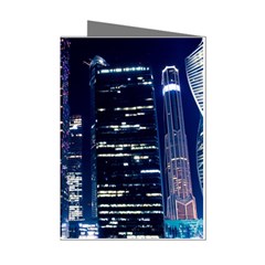 Black Building Lighted Under Clear Sky Mini Greeting Cards (pkg Of 8) by Modalart