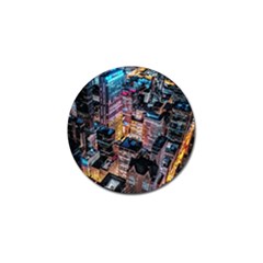 Aerial Photo Of Cityscape At Night Golf Ball Marker (10 Pack) by Modalart