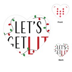 Let s Get Lit Christmas Jingle Bells Santa Claus Playing Cards Single Design (heart) by Ndabl3x
