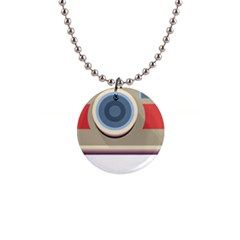 Photo Camera Machine Colorful Art 1  Button Necklace by Ndabl3x