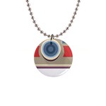 Photo Camera Machine Colorful Art 1  Button Necklace Front