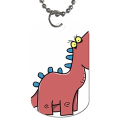 Dinosaur Dragon Drawing Cute Dog Tag (one Side) by Ndabl3x