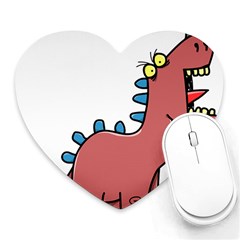Dinosaur Dragon Drawing Cute Heart Mousepad by Ndabl3x