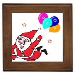 Nicholas Santa Claus Balloons Stars Framed Tile by Ndabl3x