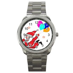 Nicholas Santa Claus Balloons Stars Sport Metal Watch by Ndabl3x
