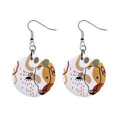 Abstract Bull Art Design Mini Button Earrings by Ndabl3x