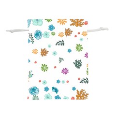 Flower Leaves Background Floral Lightweight Drawstring Pouch (l) by Grandong