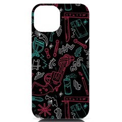 Abstract Pattern Iphone 14 Black Uv Print Case by Ndabl3x