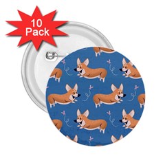 Corgi Patterns 2 25  Buttons (10 Pack)  by Ndabl3x