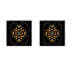 Fractal Stained Glass Ornate Cufflinks (square) by Sarkoni