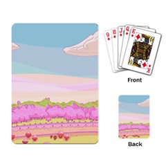 Pink And White Forest Illustration Adventure Time Cartoon Playing Cards Single Design (rectangle) by Sarkoni