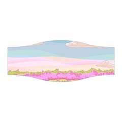 Pink And White Forest Illustration Adventure Time Cartoon Stretchable Headband by Sarkoni
