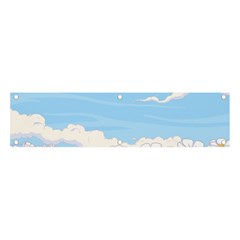 White Petaled Flowers Illustration Adventure Time Cartoon Banner And Sign 4  X 1  by Sarkoni