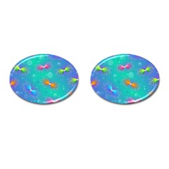Non Seamless Pattern Blues Bright Cufflinks (oval) by Dutashop