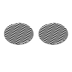 Zigzag Chevron Pattern Cufflinks (oval) by Dutashop