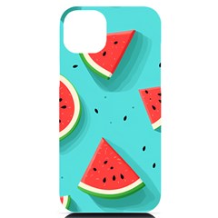 Watermelon Fruit Slice Iphone 14 Plus Black Uv Print Case by Bedest