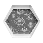 Star Colorful Christmas Abstract Hexagon Wood Jewelry Box Front