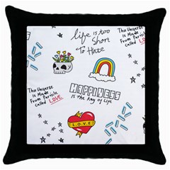 Abstract Fashion Background Suitable Fabric Printing Throw Pillow Case (black) by Ndabl3x