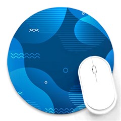 Abstract Classic Blue Background Round Mousepad by Ndabl3x