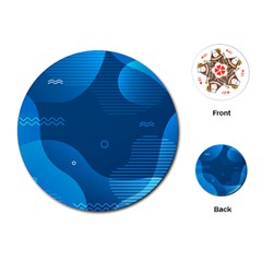Abstract Classic Blue Background Playing Cards Single Design (round) by Ndabl3x