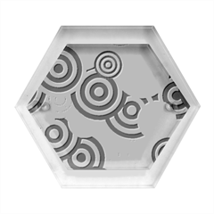 Abstract Circles Background Retro Hexagon Wood Jewelry Box by Ravend