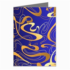 Squiggly Lines Blue Ombre Greeting Card by Ravend