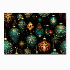Christmas Ornaments Pattern Postcard 4 x 6  (pkg Of 10) by Ravend
