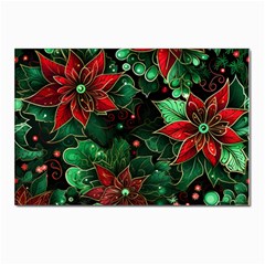 Flower Floral Pattern Christmas Postcard 4 x 6  (pkg Of 10) by Ravend
