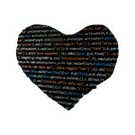 Close Up Code Coding Computer Standard 16  Premium Flano Heart Shape Cushions Front