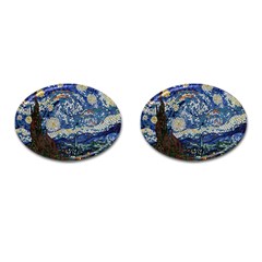 Mosaic Art Vincent Van Gogh Starry Night Cufflinks (oval) by Modalart
