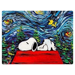 Dog House Vincent Van Gogh s Starry Night Parody Premium Plush Fleece Blanket (extra Small) by Modalart
